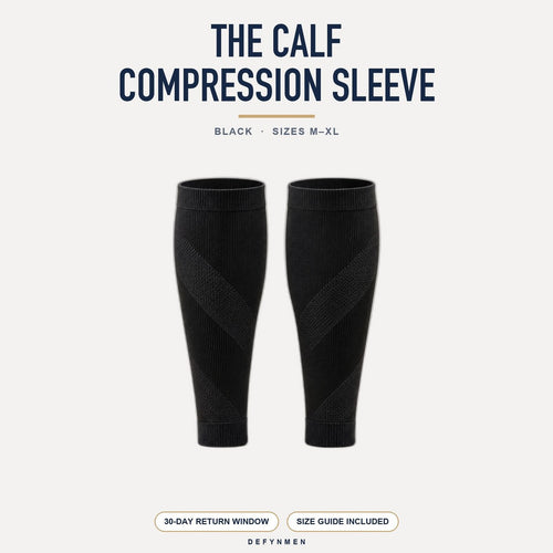 DEFYNMEN Calf Compression Sleeves: black calf compression sleeves for men