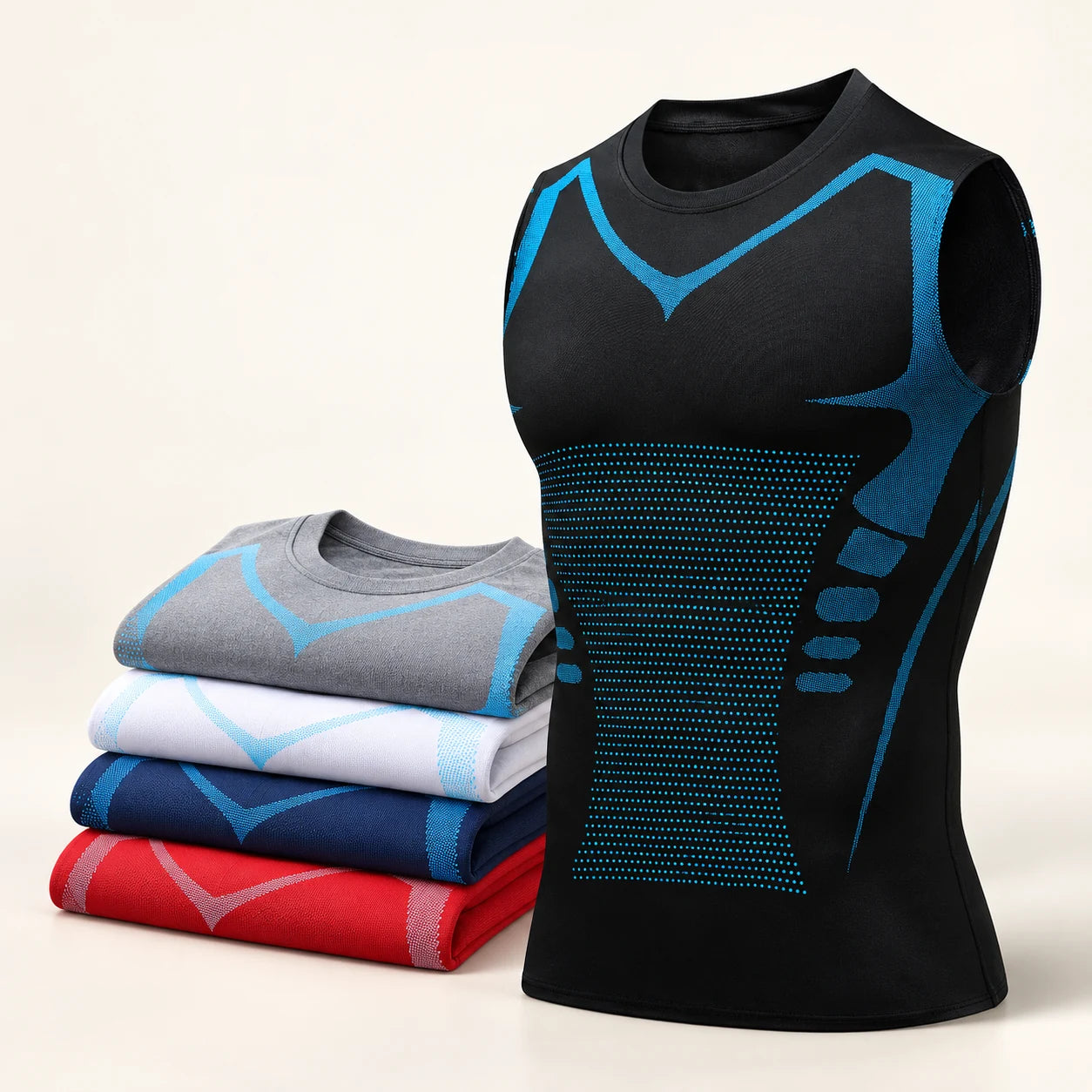 DEFYNMEN sleeveless compression tank in a neutral closing image